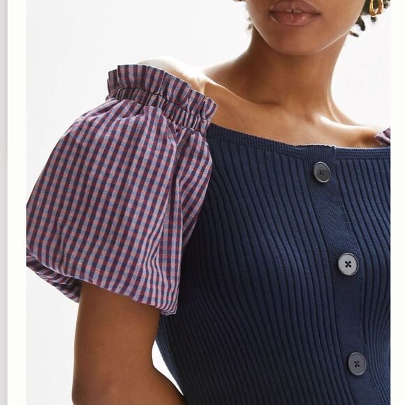 NWT Anthropologie Maeve Puff-Sleeved Mini Dress Small - Picture 3 of 14